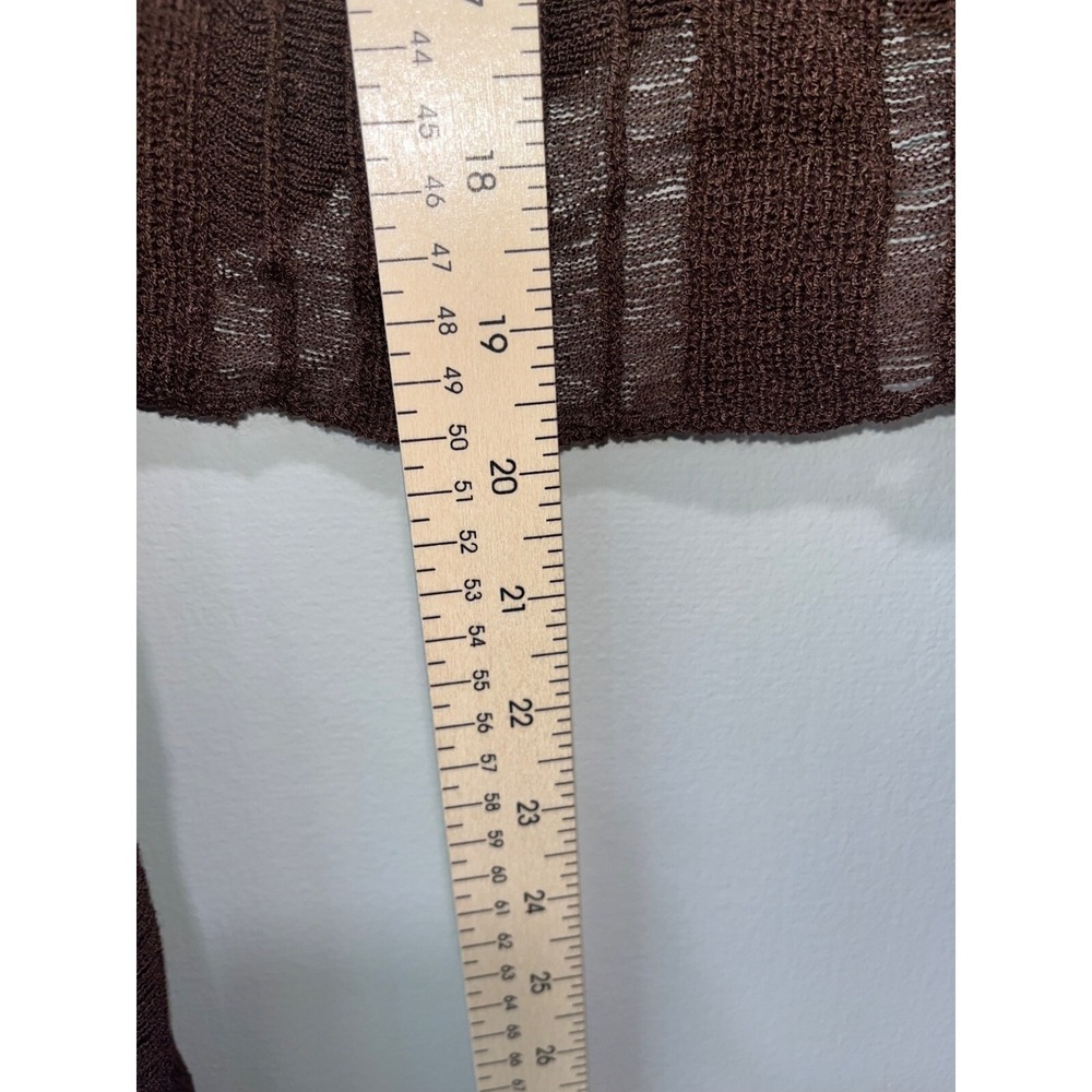Cotton Candy Brown Sheer Button-Front Long Sleeve Top - Picture 3 of 9